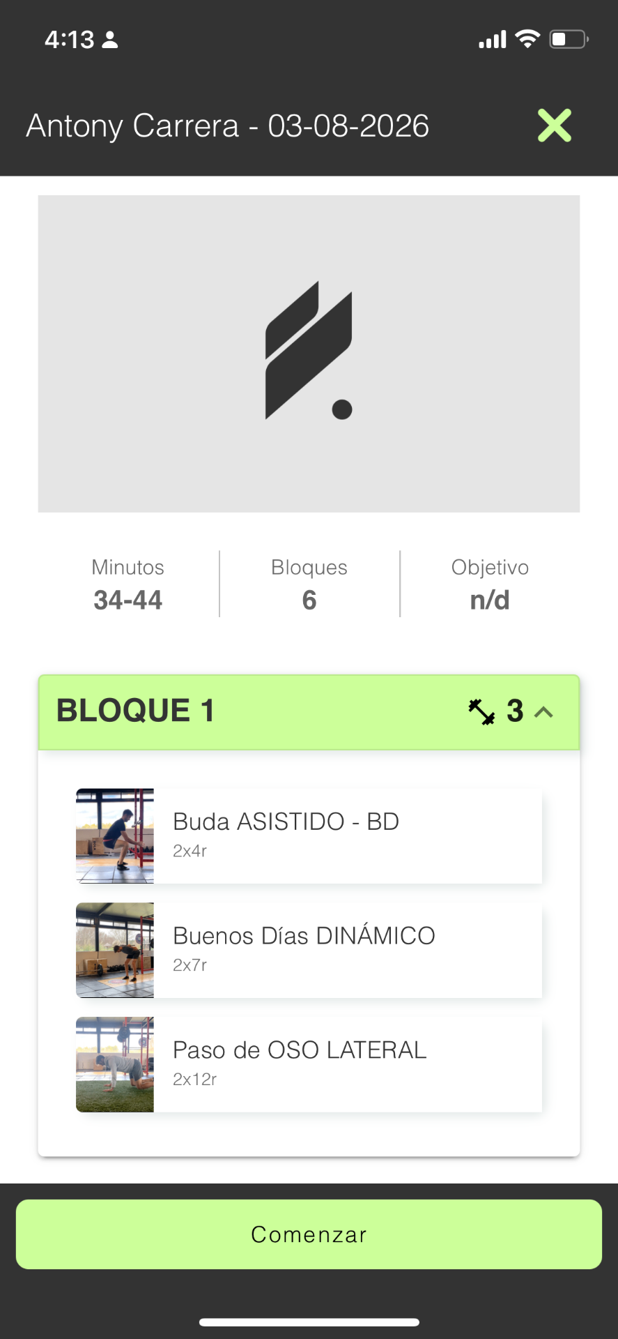Builder Pro — Detalle de la sesión
