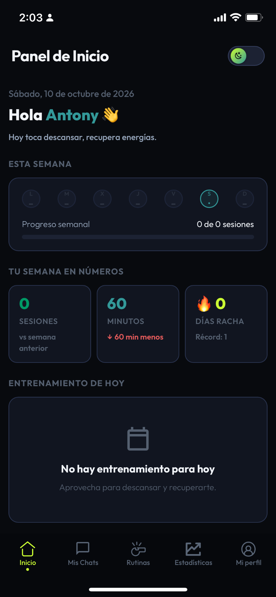 Builder Pro — Panel de Inicio