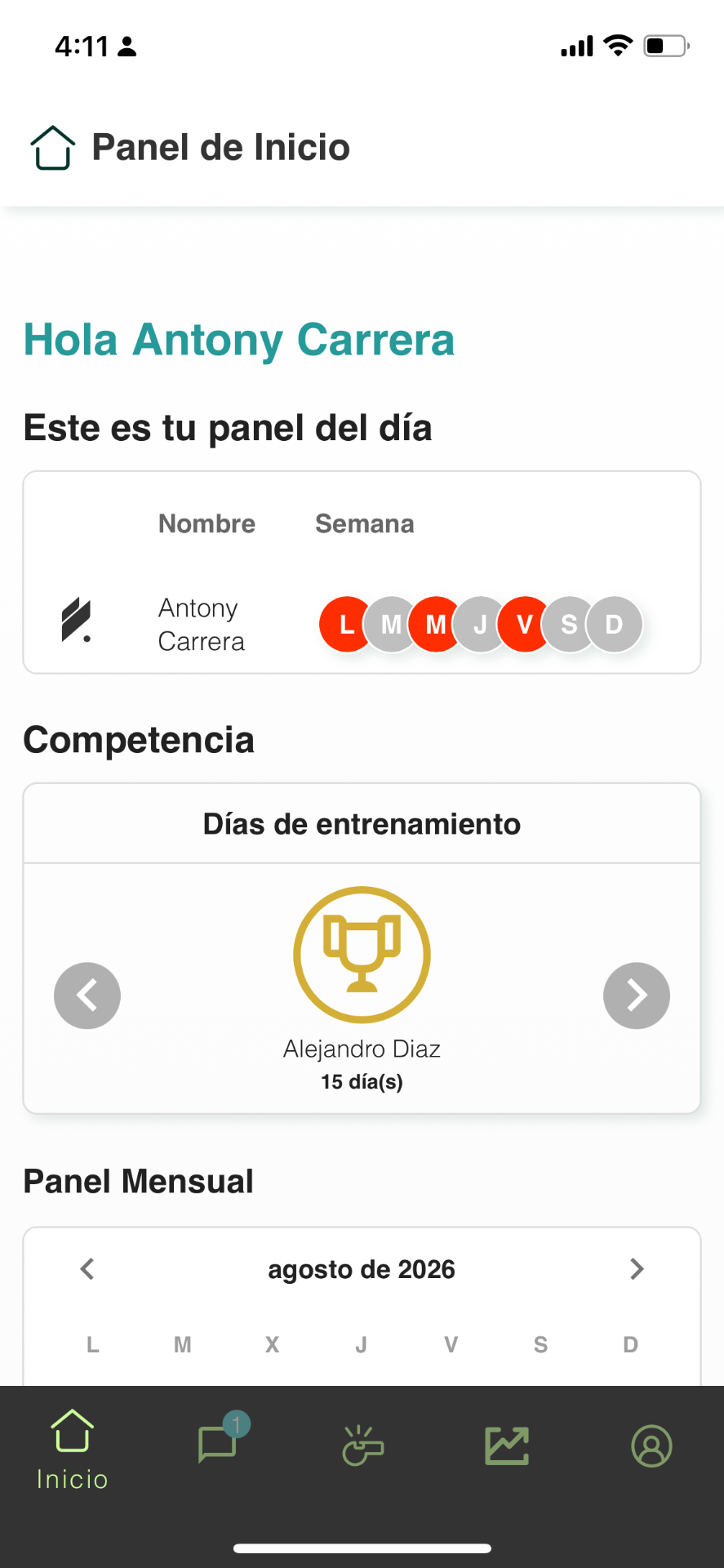 Builder Pro — Panel de Inicio