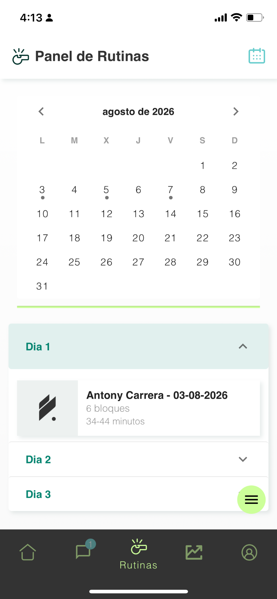 Builder Pro — Panel de Rutinas
